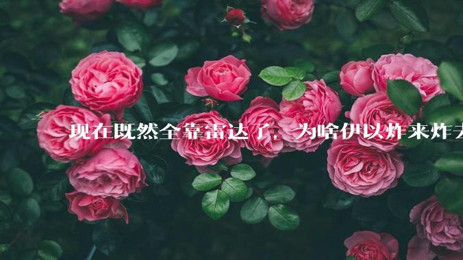 现在既然全靠雷达了，为啥伊以炸来炸去都要在晚上？