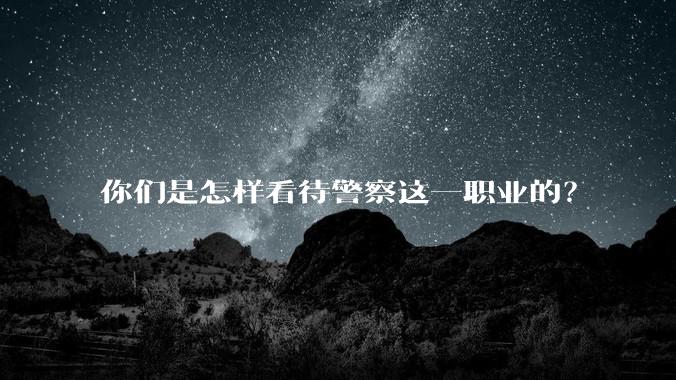 你们是怎样看待警察这一职业的？