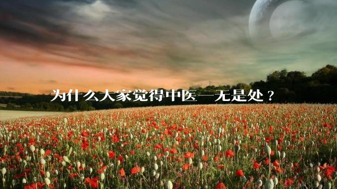 为什么大家觉得中医一无是处?